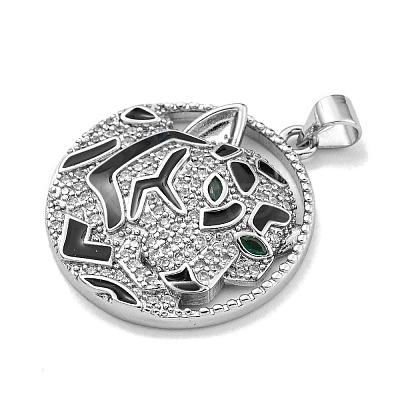 Brass Micro Pave Cubic Zirconia Pendants KK-K354-09B-P-1