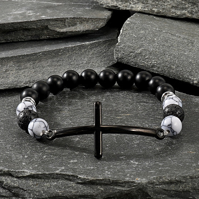 Natural Obsidian Beads Stretch Bracelets TE5719-4-1