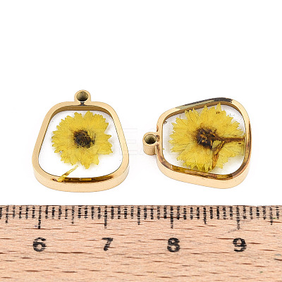 304 Stainless Steel Epoxy Resin Pendants STAS-T072-28-1