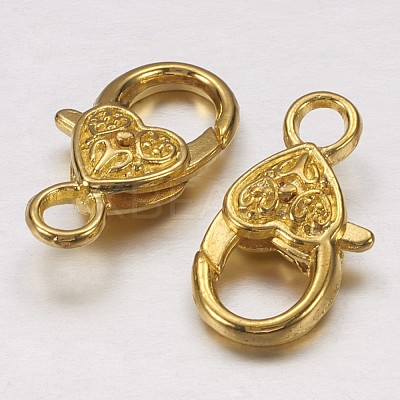 Tibetan Style Heart Lobster Claw Clasps X-K08Y0012-1