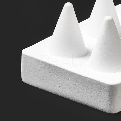 Rectangle Resin Ring Display Stands with 6 Cones Holder LS-ODIS-A012-02-1