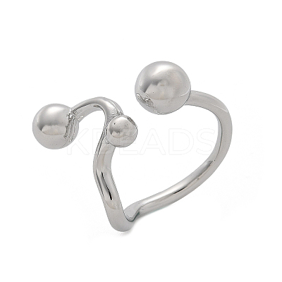304 Stainless Steel Round Cuff Rings for Women RJEW-A063-01B-P-1