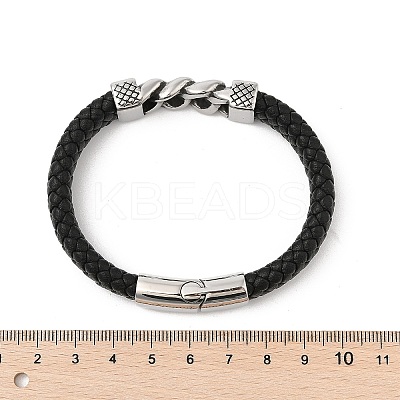 Braided Leather Cord Bracelets for Men BJEW-Z081-18P-1