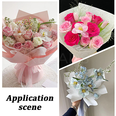 114Pcs Square Cotton Flower Bouquet Wrapping Paper Decoration AJEW-SP0004-30C-1