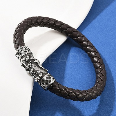 Braided Microfiber Leather Bracelets for Men Women BJEW-H631-01AS-02-1