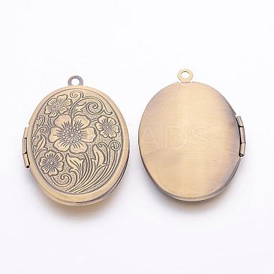 Brass Locket Pendants X-ECF133-2AB-1