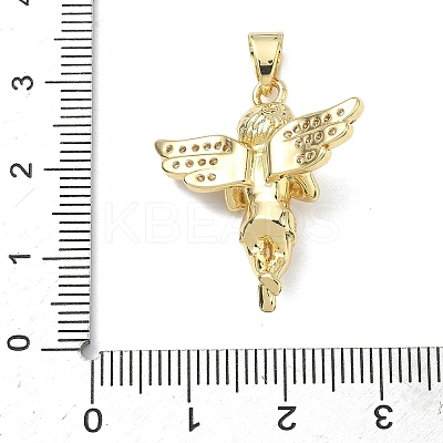 Brass Micro Pave Clear Cubic Zirconia Pendants KK-I476-15G-1