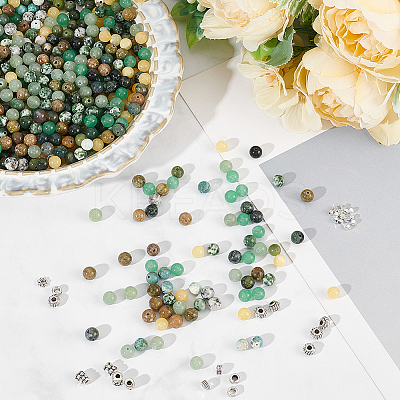 DIY Natural Mixed Gemstone Beads Jewelry Making Finding Kit DIY-WR0004-24-1