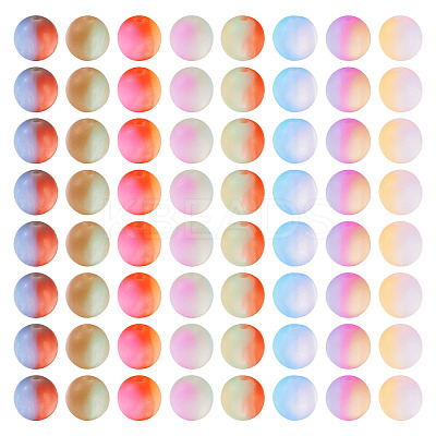 120Pcs 8 Colors Frosted & Gradient Color Opaque Resin Beads RESI-TA0003-85-1