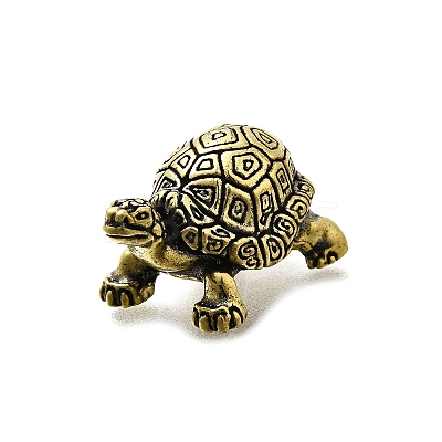 Brass Tortoise Figurine Statue for Living Room Table Home Decoration DJEW-Q008-02C-AB-1