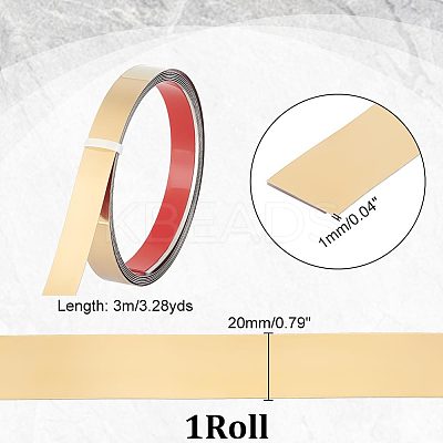 Self-Adhesive 201 Stainless Steel Mirror-Like Finish Molding Trim STAS-WH0033-51B-G-1
