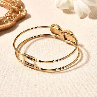 201 Stainless Steel Bangles for Women BJEW-R014-02G-1