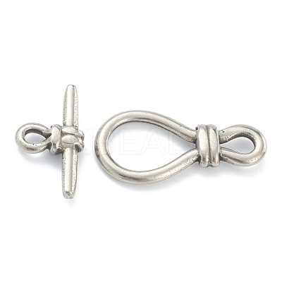 Non-Tarnish 304 Stainless Steel Toggle Clasps STAS-B020-09P-1