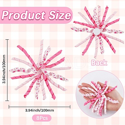 8Pcs Cloth Curly Ribbon Bows AJEW-SP0001-48E-1