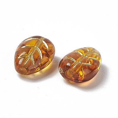 Golden Metal Enlaced Acrylic Beads X1-OACR-H019-09-1