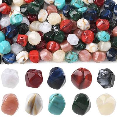 100Pcs 10 Styles Acrylic Beads OACR-FS0002-67-1