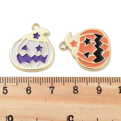 Halloween Theme Rack Plating Alloy Enamel Pendants PALLOY-F311-02G-1