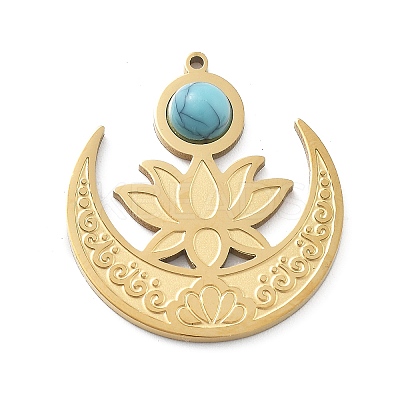 Synthetic Turquoise Pendants STAS-I327-18G-1