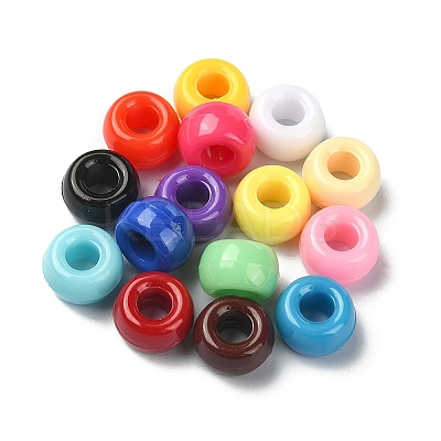 375Pcs 15 Colors Opaque Plastic Beads KY-FS0001-15-1