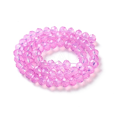 Baking Paint Transparent Glass Beads Strands DGLA-A034-J8MM-D05-1