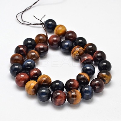 Natural Tiger Eye Beads Strands G-L446-02-6mm-1