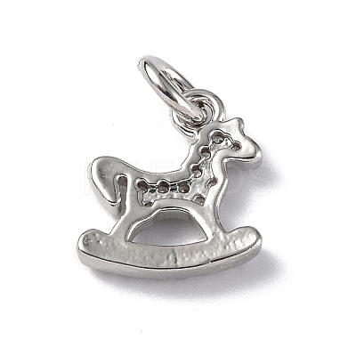 Brass Micro Pave Cubic Zirconia Charms ZIRC-F131-24P-1