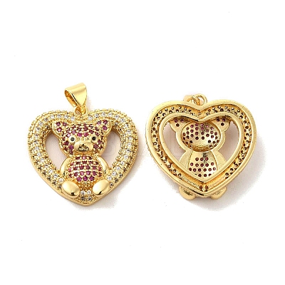 Brass Micro Pave Cubic Zirconia Pendants KK-A180-06G-1