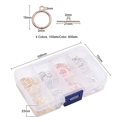 60Sets 4 Colors Alloy Toggle Clasps FIND-YW0001-37-1