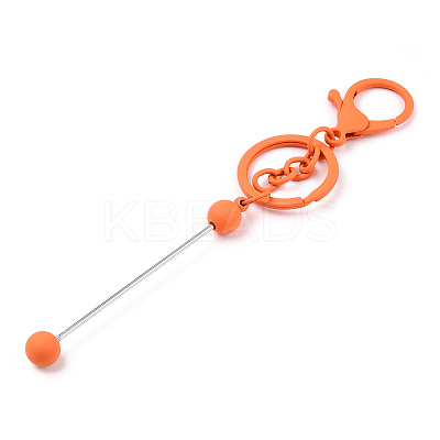 Spray Painted Alloy Bar Beadable Keychain for Jewelry Making DIY Crafts KEYC-A011-02I-1