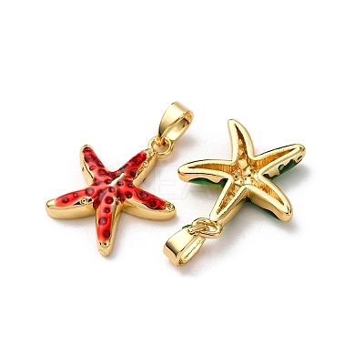 Brass Enamel Pendants KK-K305-02G-1