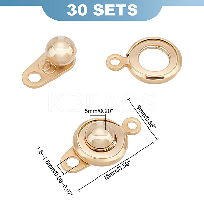 30 Sets 201 Stainless Steel Snap Clasps STAS-UN0045-17-1