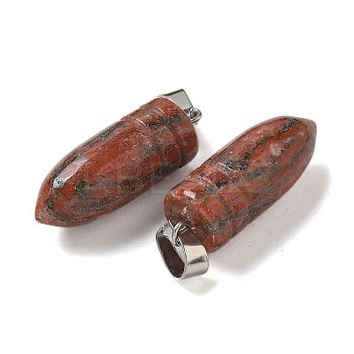 Natural Red Sesame Jasper Pointed Pendants G-B127-18P-11-1