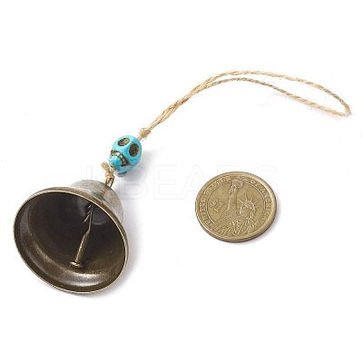 Iron Bell Pendant Decorations HJEW-JM02173-1