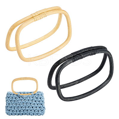 4Pcs 2 Colors Rattan Woven Bag Handles FIND-PH0004-96-1