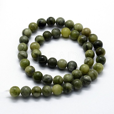 Natural Chinese Southern Jade Beads Strands G-I199-07-6mm-1