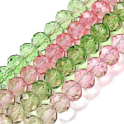 Transparent Painted Glass Beads Strands LS-DGLA-A034-T6mm-A18-1