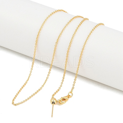 1mm Rack Plating Brass Cable Chain Adjustable Slider Necklaces for Women Men MAK-L044-55G-1