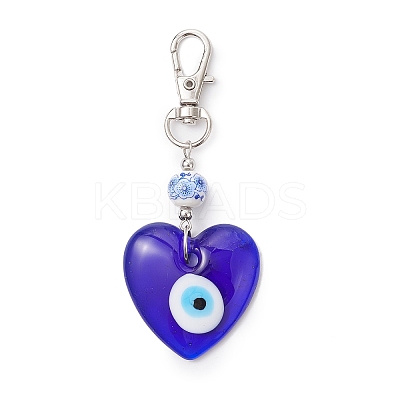 3Pcs Handmade Lampwork Evil Eye Pendant Decorations HJEW-JM04143-1