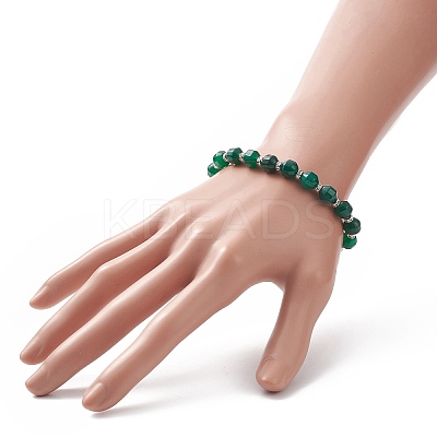 Dyed Natural Agate Beaded Stretch Bracelet BJEW-JB09179-01-1