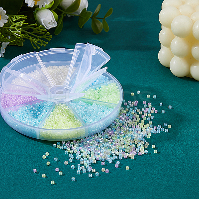 80G 8 Colors Luminous Glow in the Dark Cylinder Seed Beads SEED-DC0001-16A-1
