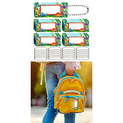 Rectangle PVC Hangtag Ornaments HJEW-WH0080-002-1