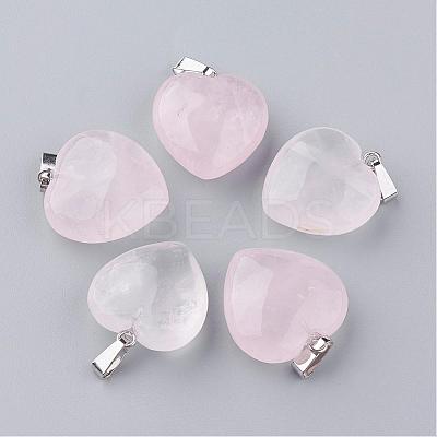 Natural Rose Quartz Pendants G-S219-16F-1