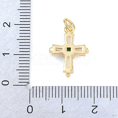 Brass Micro Pave Cubic Zirconia Pendants KK-H273-51G-02-1