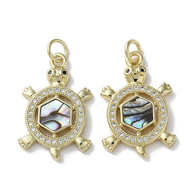 Brass Micro Pave Cubic Zirconia Pendants KK-G485-28G-02-1