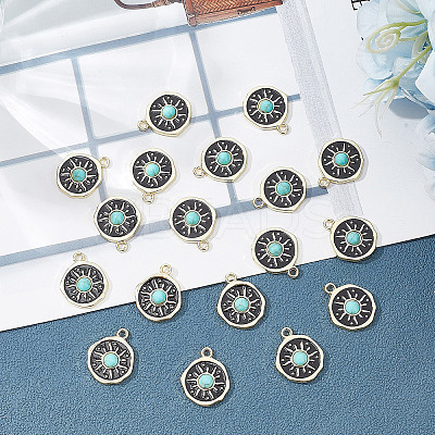Rack Plating Alloy Enamel Pendants FIND-SC0003-84-1