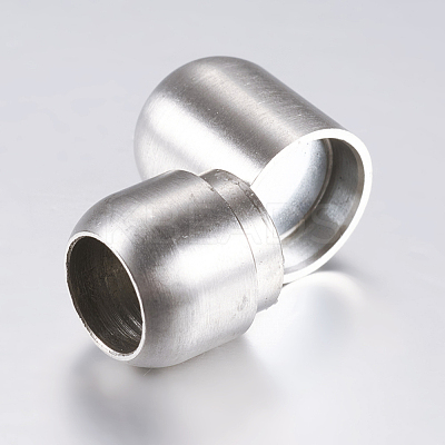 Tarnish Resistant 304 Stainless Steel Magnetic Clasps with Glue-in Ends STAS-F133-17P-1