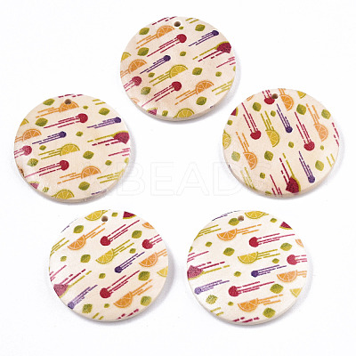 Fruit Seris Printed Wood Pendants WOOD-S045-103A-08-1