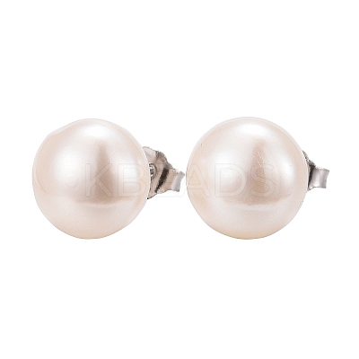 Valentine Presents for Her 925 Sterling Silver Ball Stud Earrings EJEW-D029-9mm-2-1