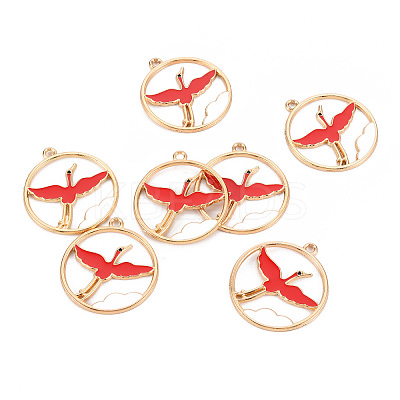 Eco-Friendly Alloy Enamel Pendants ENAM-T011-82A-NR-1