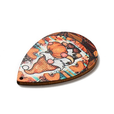 Single Face Printed Wood Big Pendants WOOD-H102-04A-1